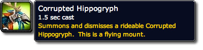 Corrupted Hippogryph WoW Mount Tooltip
