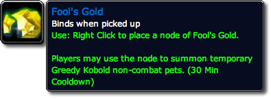 Fool's Gold WoW Loot Tooltip
