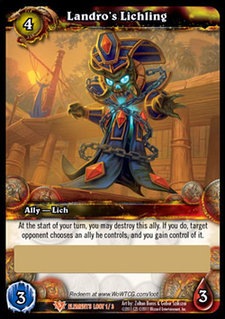 Landro's Lichling WoW TCG Loot Card