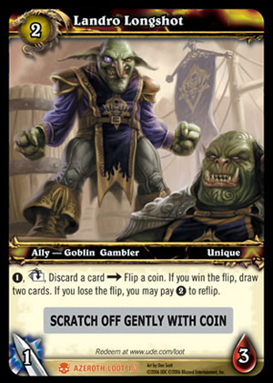 Landro Longshot WoW TCG Loot Card