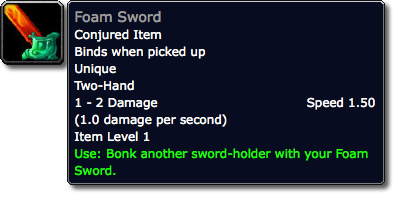 Foam Sword Tooltip