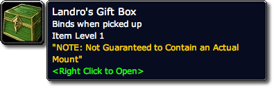 Landro's Gift Box WoW Loot